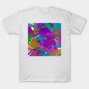 red blue green abstract spikes texture background T-Shirt